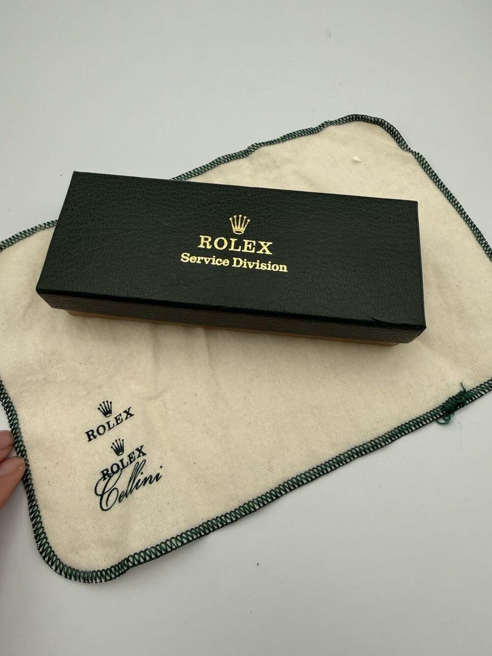 Vintage Rolex Service Division Watch Box Case with Cellini Polishing Cloth